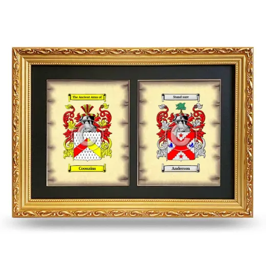 Double Coat of Arms Framed - Gold