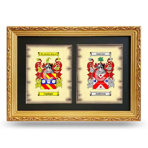 Double Coat of Arms Framed - Gold