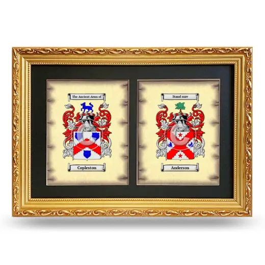 Double Coat of Arms Framed - Gold