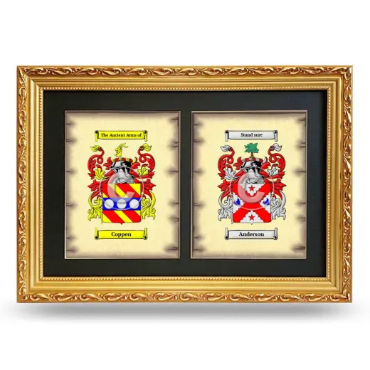 Double Coat of Arms Framed - Gold