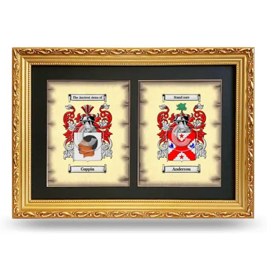 Double Coat of Arms Framed - Gold