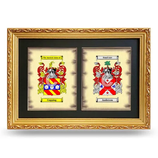 Double Coat of Arms Framed - Gold