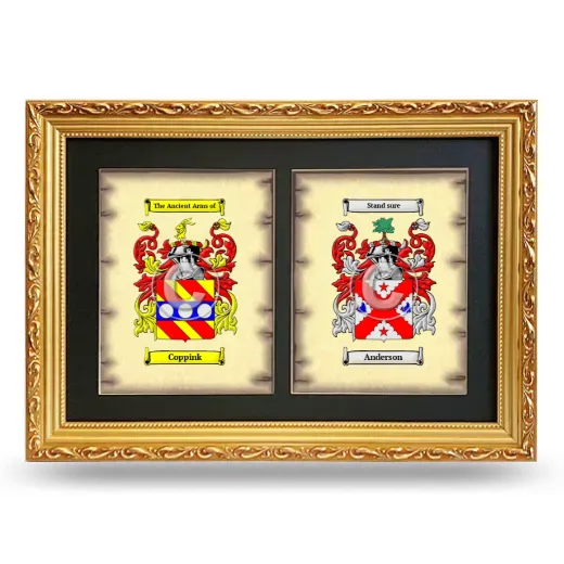 Double Coat of Arms Framed - Gold