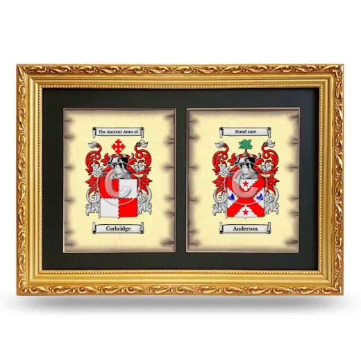 Double Coat of Arms Framed - Gold