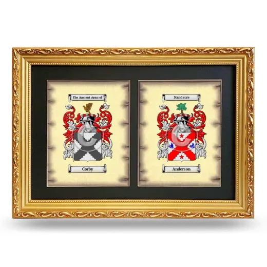 Double Coat of Arms Framed - Gold