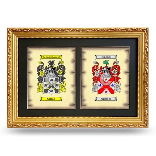 Double Coat of Arms Framed - Gold