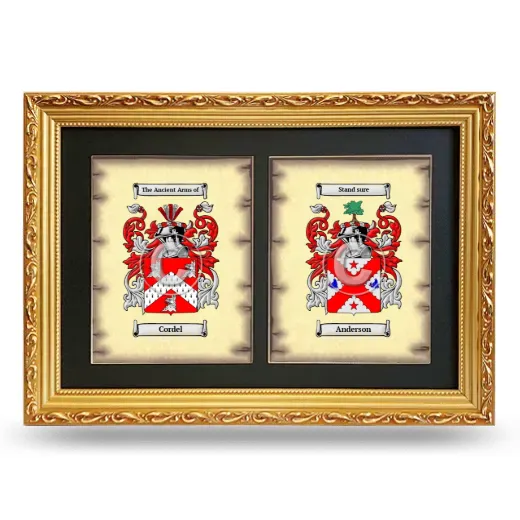Double Coat of Arms Framed - Gold