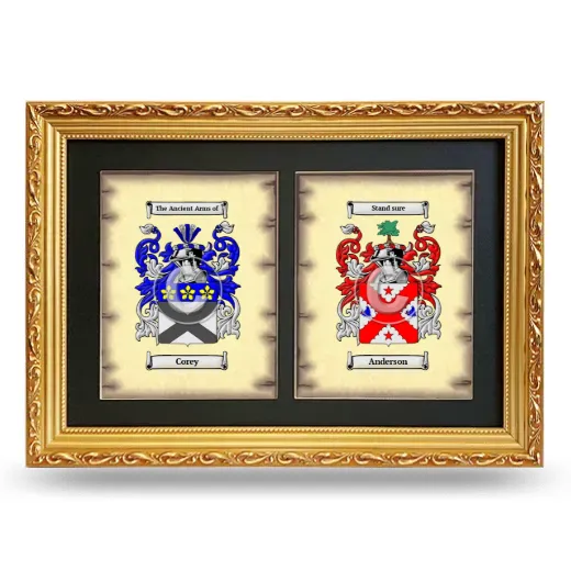 Double Coat of Arms Framed - Gold