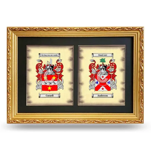 Double Coat of Arms Framed - Gold