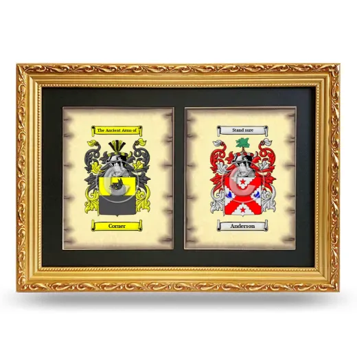 Double Coat of Arms Framed - Gold