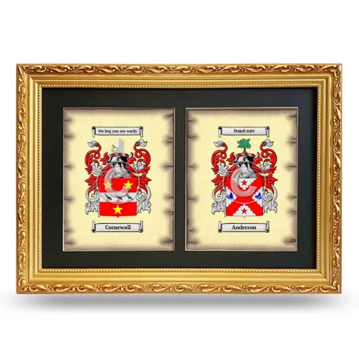 Double Coat of Arms Framed - Gold