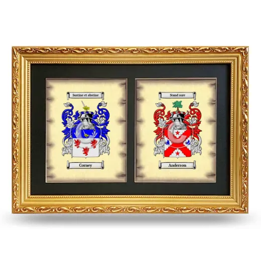 Double Coat of Arms Framed - Gold