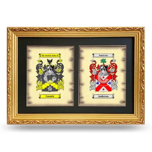Double Coat of Arms Framed - Gold