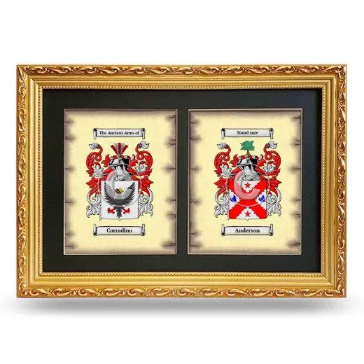 Double Coat of Arms Framed - Gold