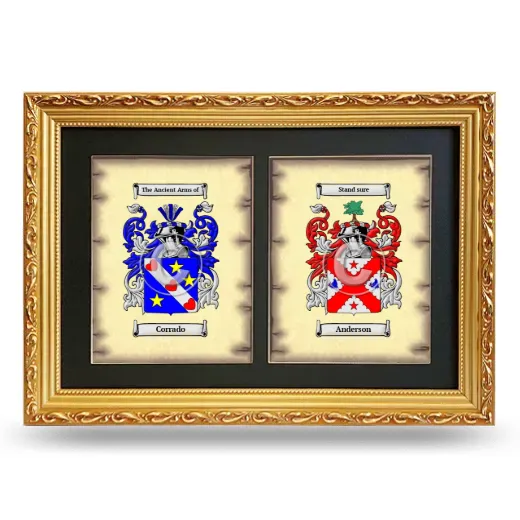 Double Coat of Arms Framed - Gold