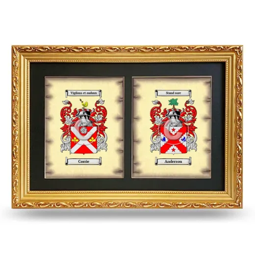 Double Coat of Arms Framed - Gold