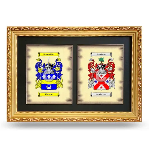 Double Coat of Arms Framed - Gold