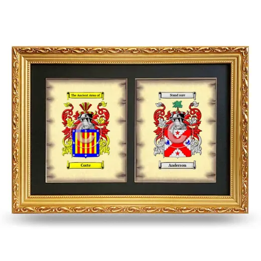Double Coat of Arms Framed - Gold