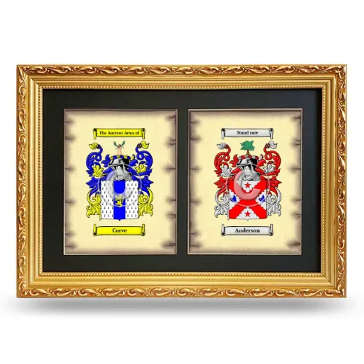 Double Coat of Arms Framed - Gold