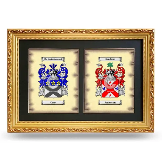 Double Coat of Arms Framed - Gold