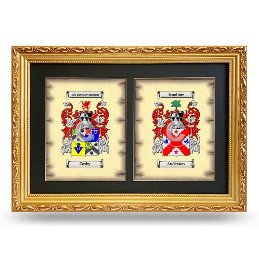 Double Coat of Arms Framed - Gold