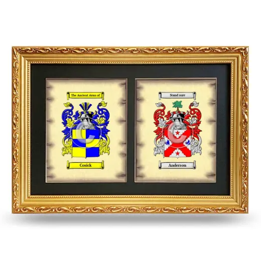 Double Coat of Arms Framed - Gold