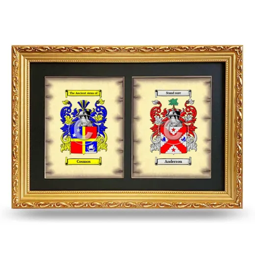 Double Coat of Arms Framed - Gold