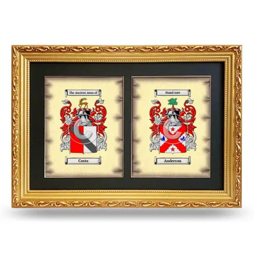 Double Coat of Arms Framed - Gold