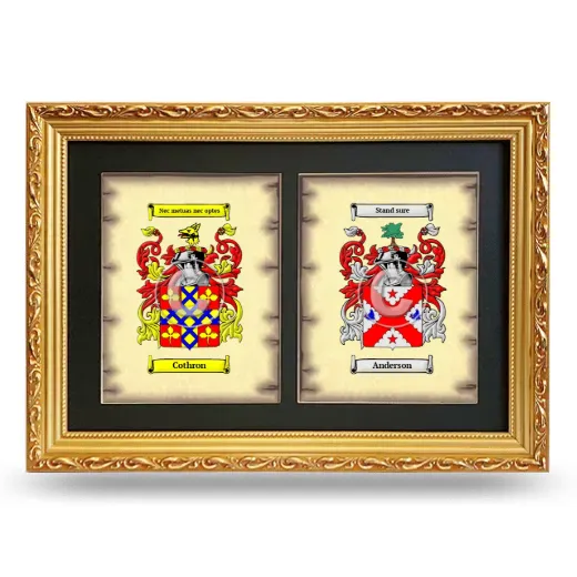 Double Coat of Arms Framed - Gold