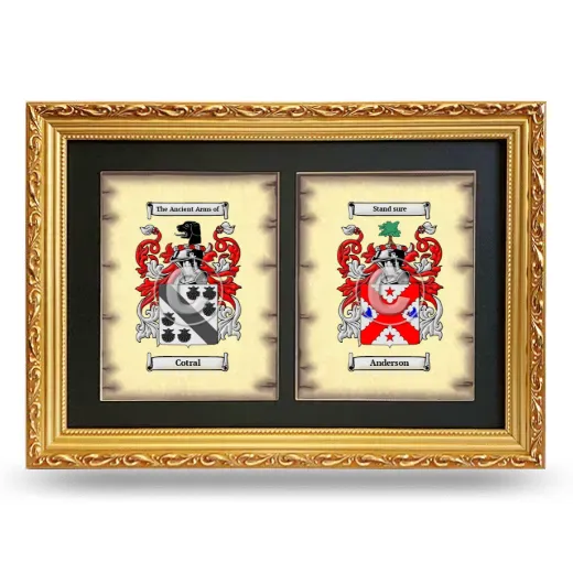 Double Coat of Arms Framed - Gold
