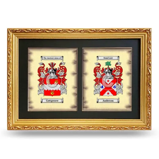 Double Coat of Arms Framed - Gold