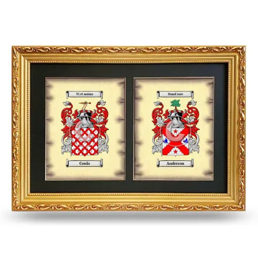 Double Coat of Arms Framed - Gold