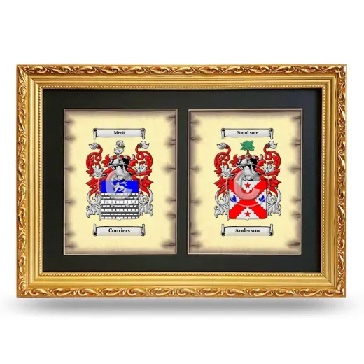 Double Coat of Arms Framed - Gold