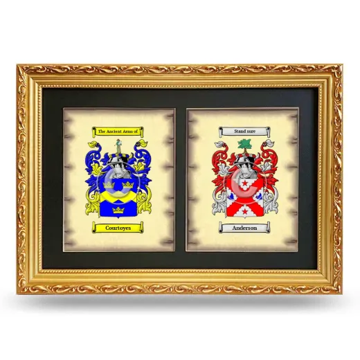 Double Coat of Arms Framed - Gold