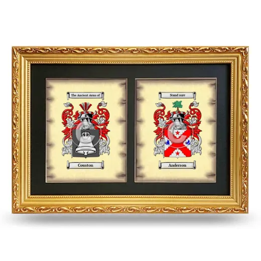 Double Coat of Arms Framed - Gold