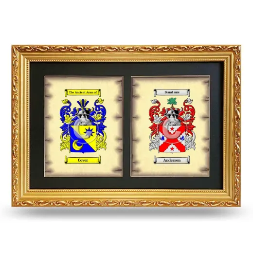 Double Coat of Arms Framed - Gold
