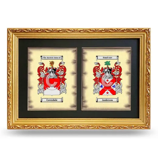 Double Coat of Arms Framed - Gold