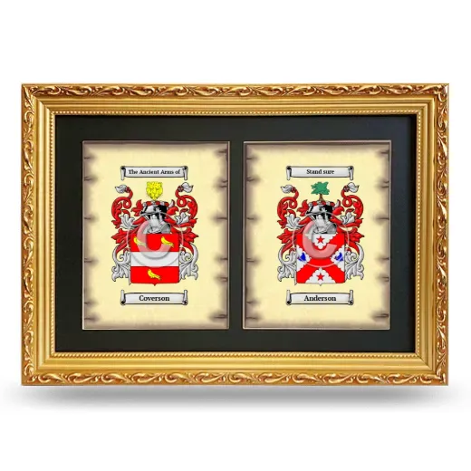 Double Coat of Arms Framed - Gold