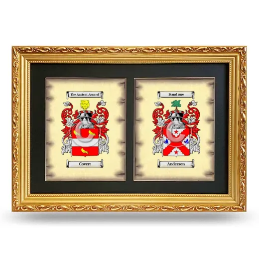 Double Coat of Arms Framed - Gold