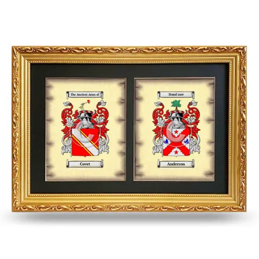 Double Coat of Arms Framed - Gold