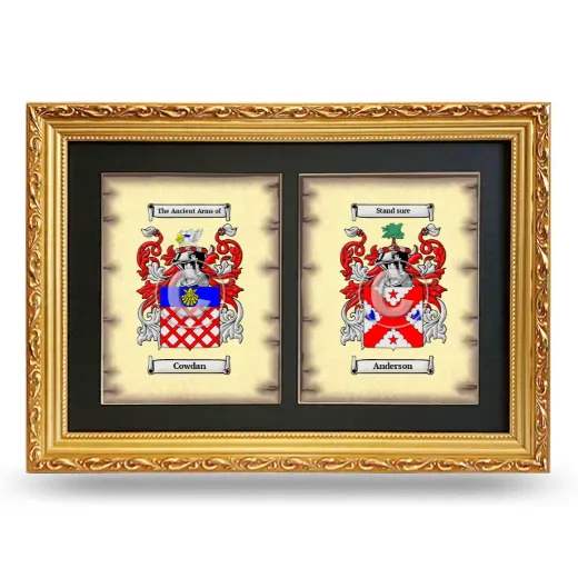 Double Coat of Arms Framed - Gold
