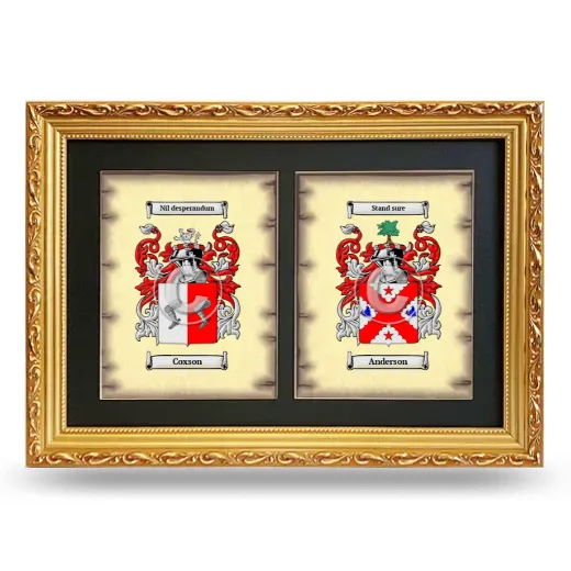 Double Coat of Arms Framed - Gold