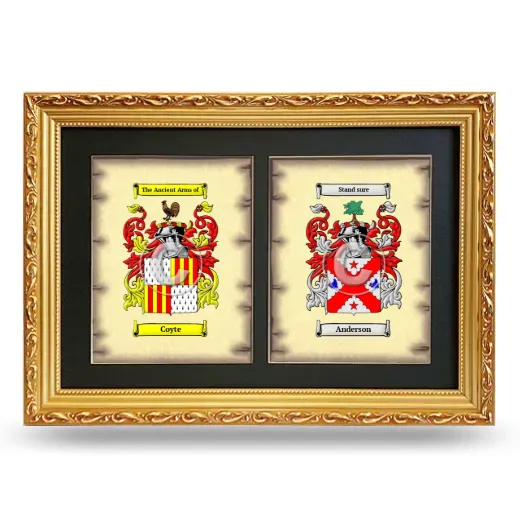 Double Coat of Arms Framed - Gold