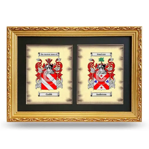 Double Coat of Arms Framed - Gold