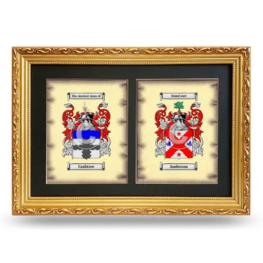 Double Coat of Arms Framed - Gold