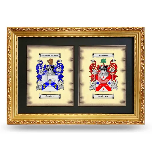 Double Coat of Arms Framed - Gold