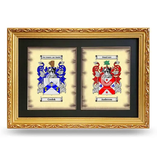 Double Coat of Arms Framed - Gold