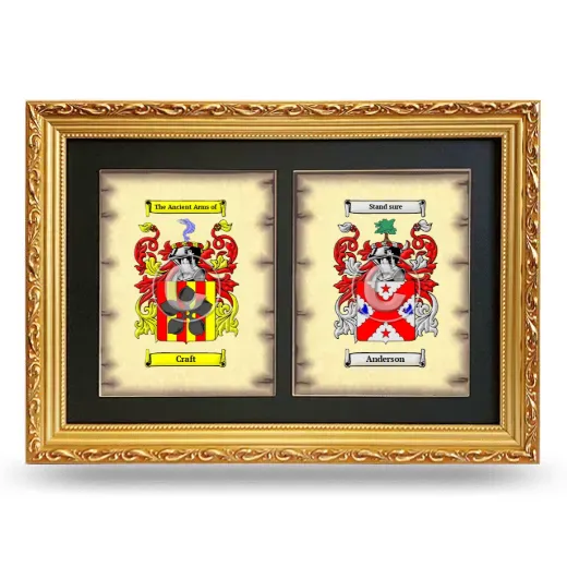 Double Coat of Arms Framed - Gold