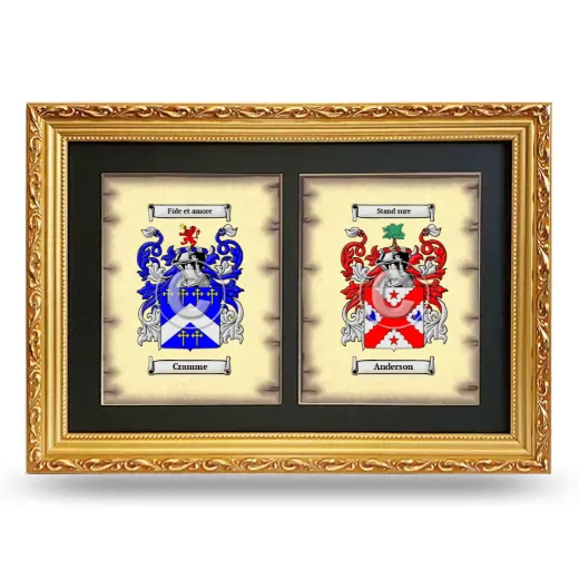 Double Coat of Arms Framed - Gold
