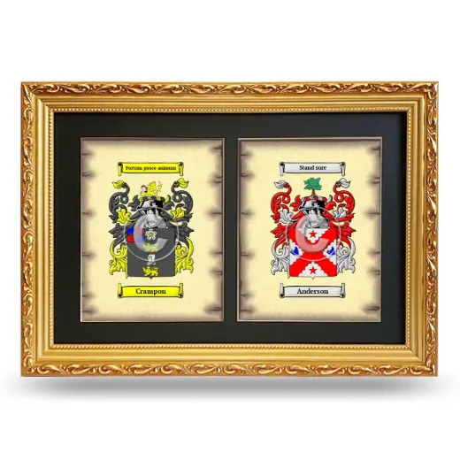 Double Coat of Arms Framed - Gold